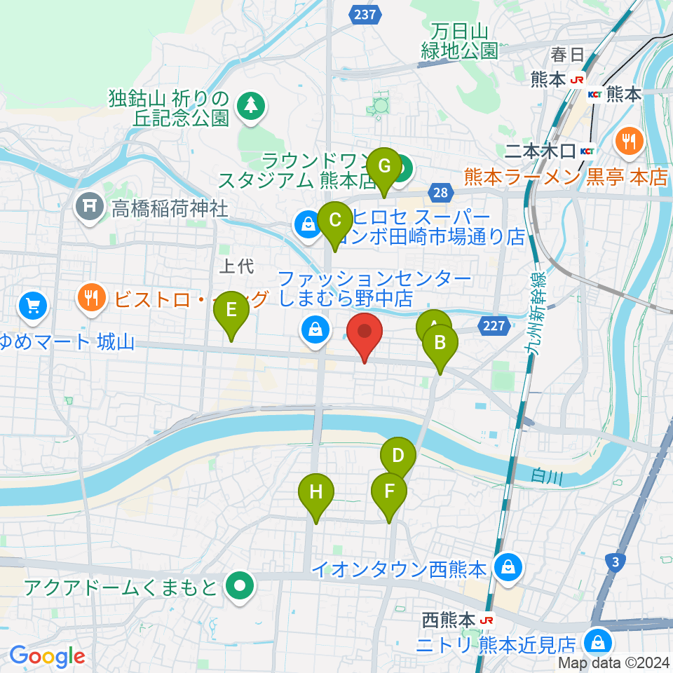 大谷楽器 新土河原教室周辺のコンビニエンスストア一覧地図