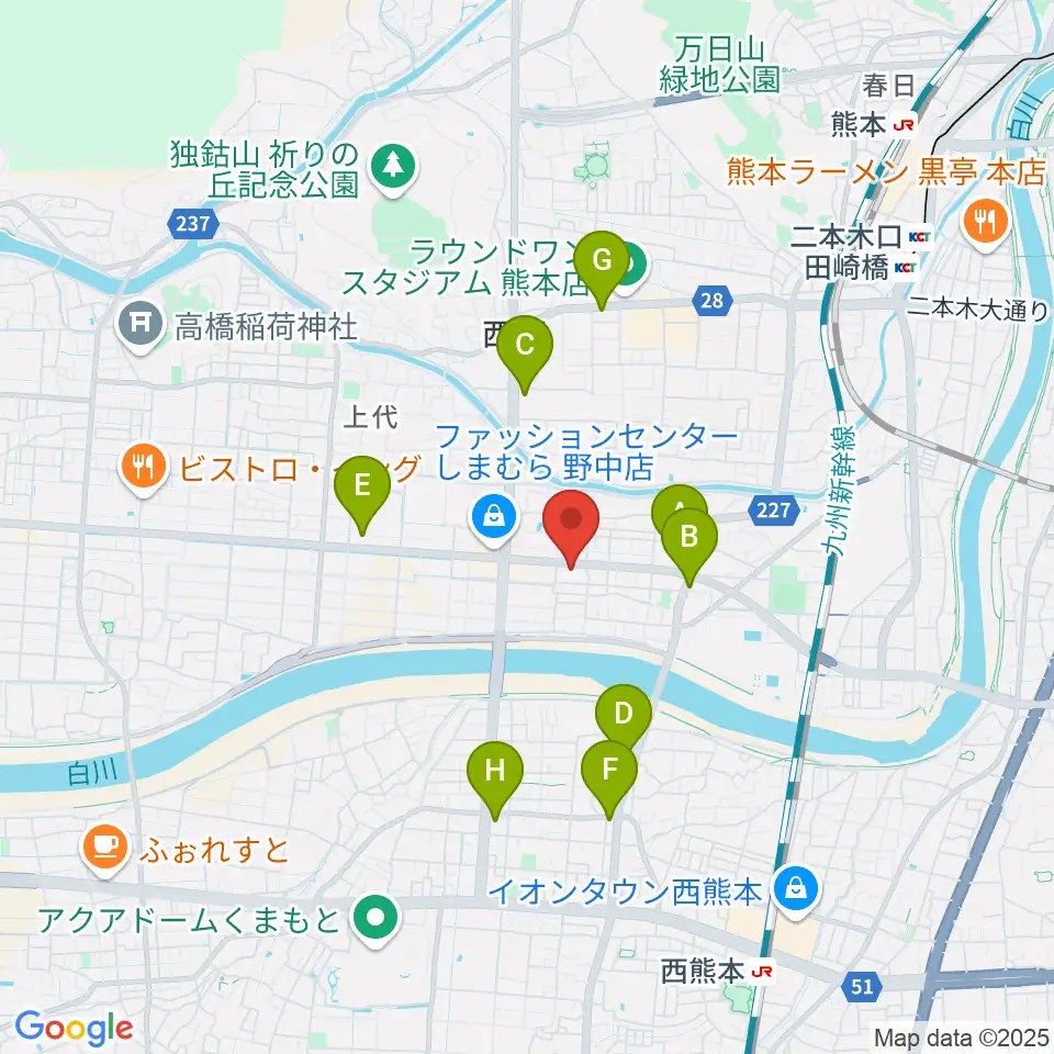 大谷楽器 新土河原教室周辺のコンビニエンスストア一覧地図