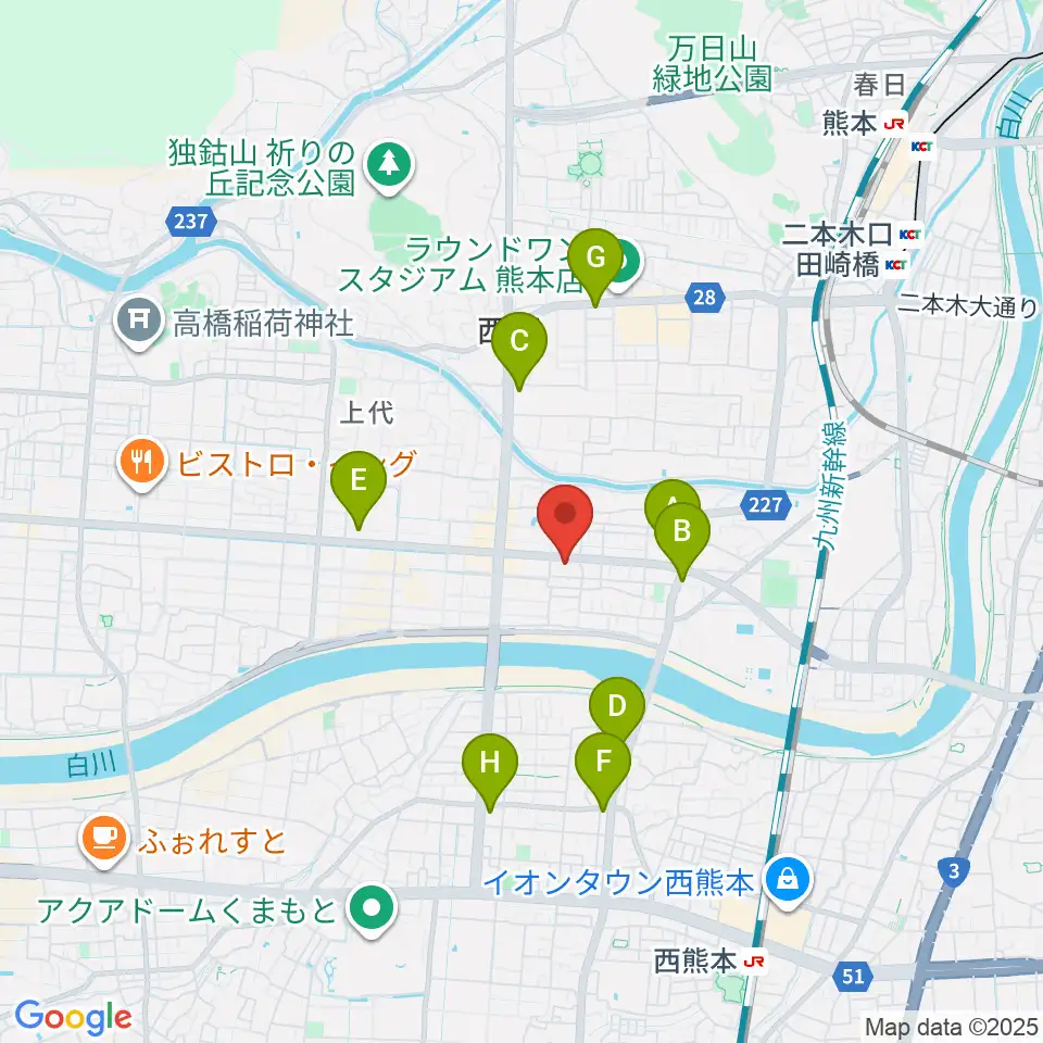 大谷楽器 新土河原教室周辺のコンビニエンスストア一覧地図