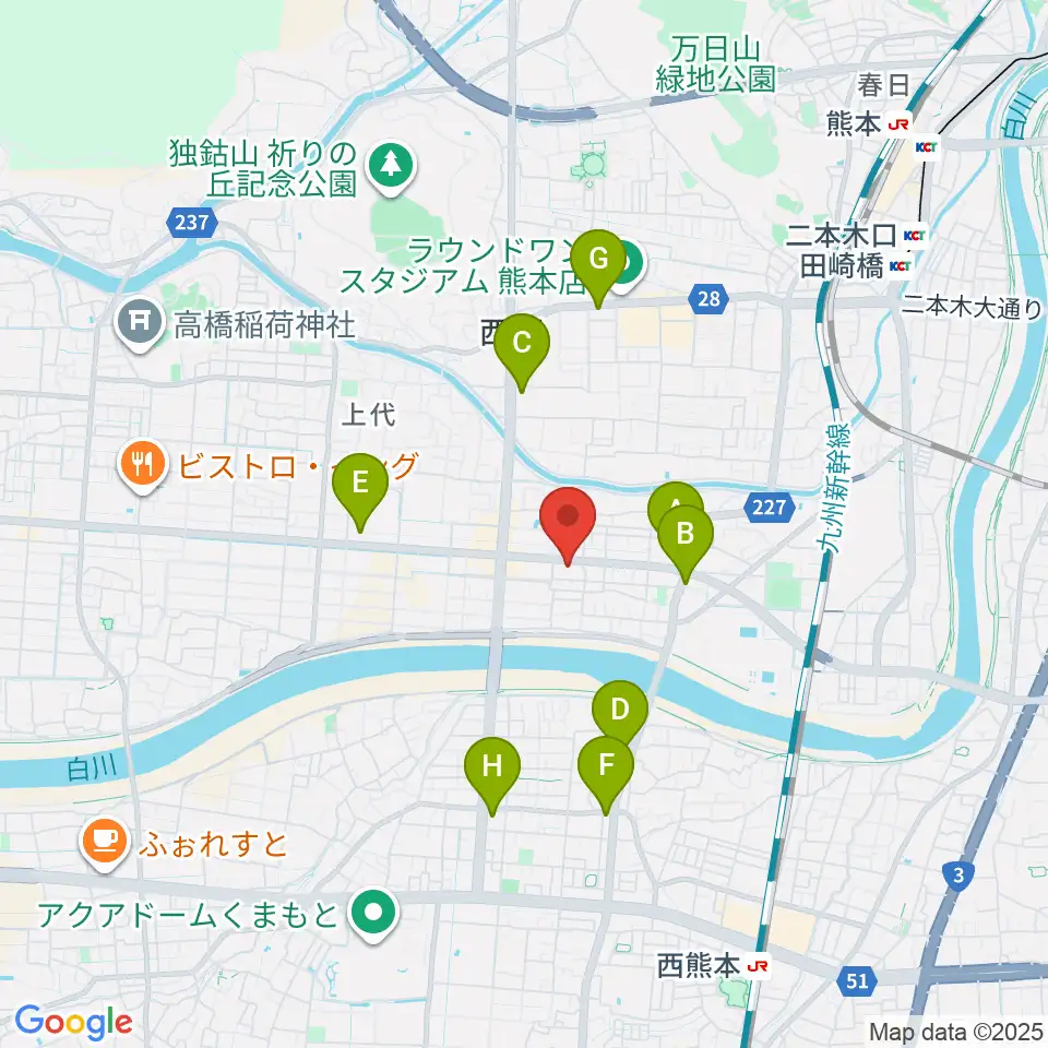 大谷楽器 新土河原教室周辺のコンビニエンスストア一覧地図