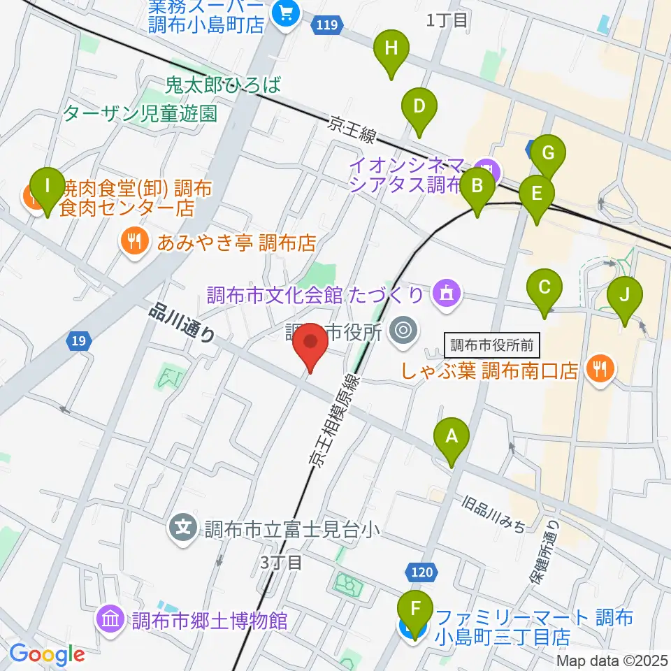 調布BerryMusic周辺のコンビニエンスストア一覧地図