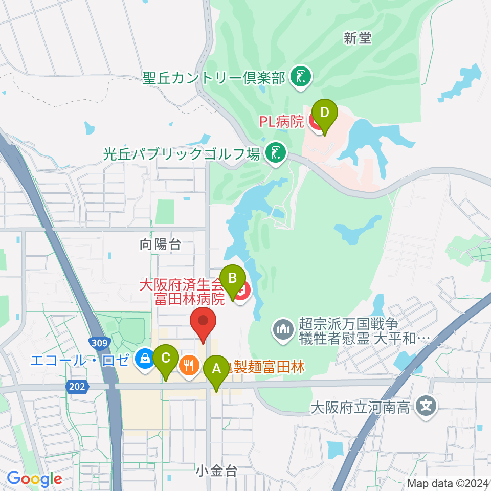 天理楽器 富田林店周辺のコンビニエンスストア一覧地図