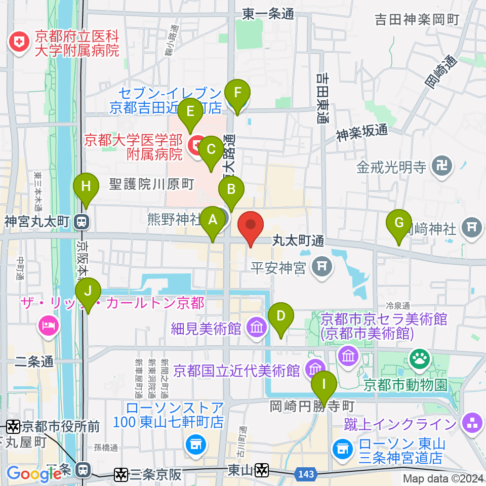 ジャズスポットヤマトヤ周辺のコンビニエンスストア一覧地図