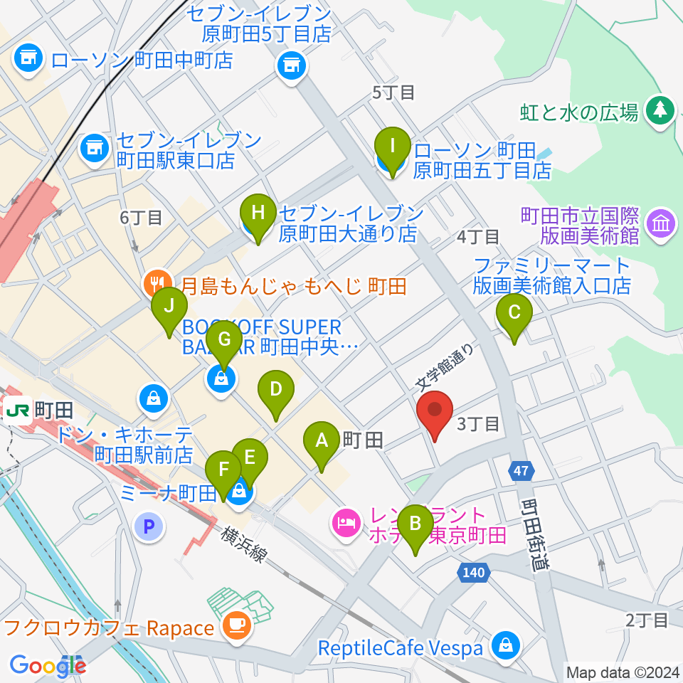 町田ミュージックサロンフォーボイス周辺のコンビニエンスストア一覧地図