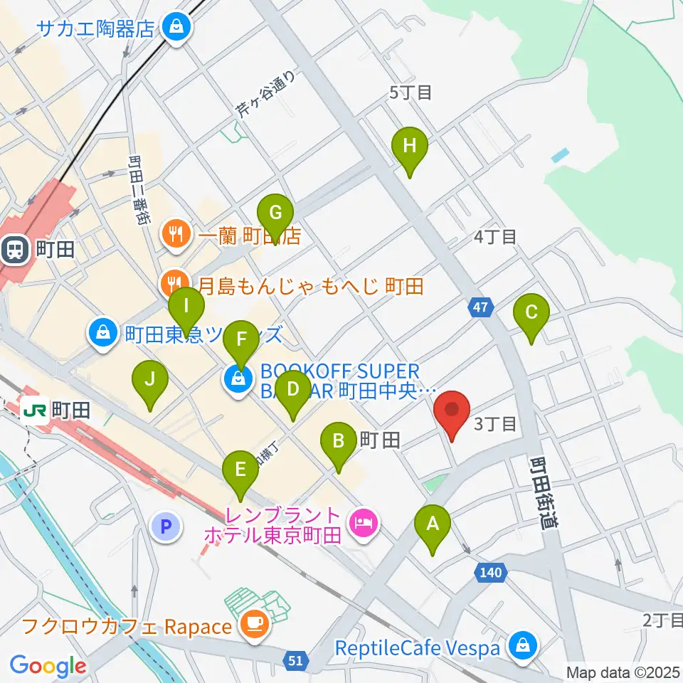 町田ミュージックサロンフォーボイス周辺のコンビニエンスストア一覧地図