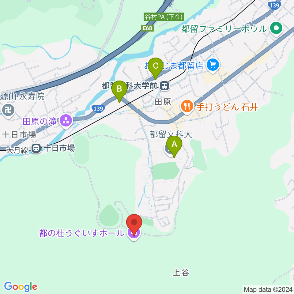 都の杜うぐいすホール周辺のコンビニエンスストア一覧地図