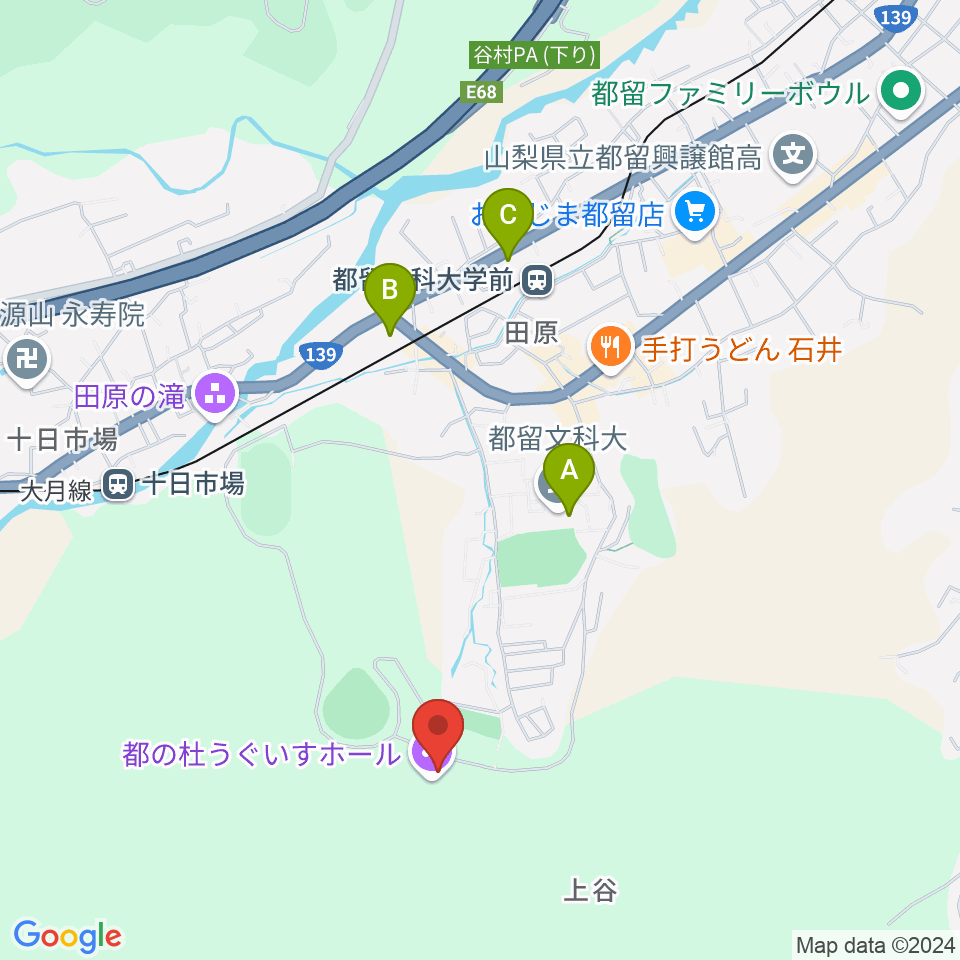 都の杜うぐいすホール周辺のコンビニエンスストア一覧地図