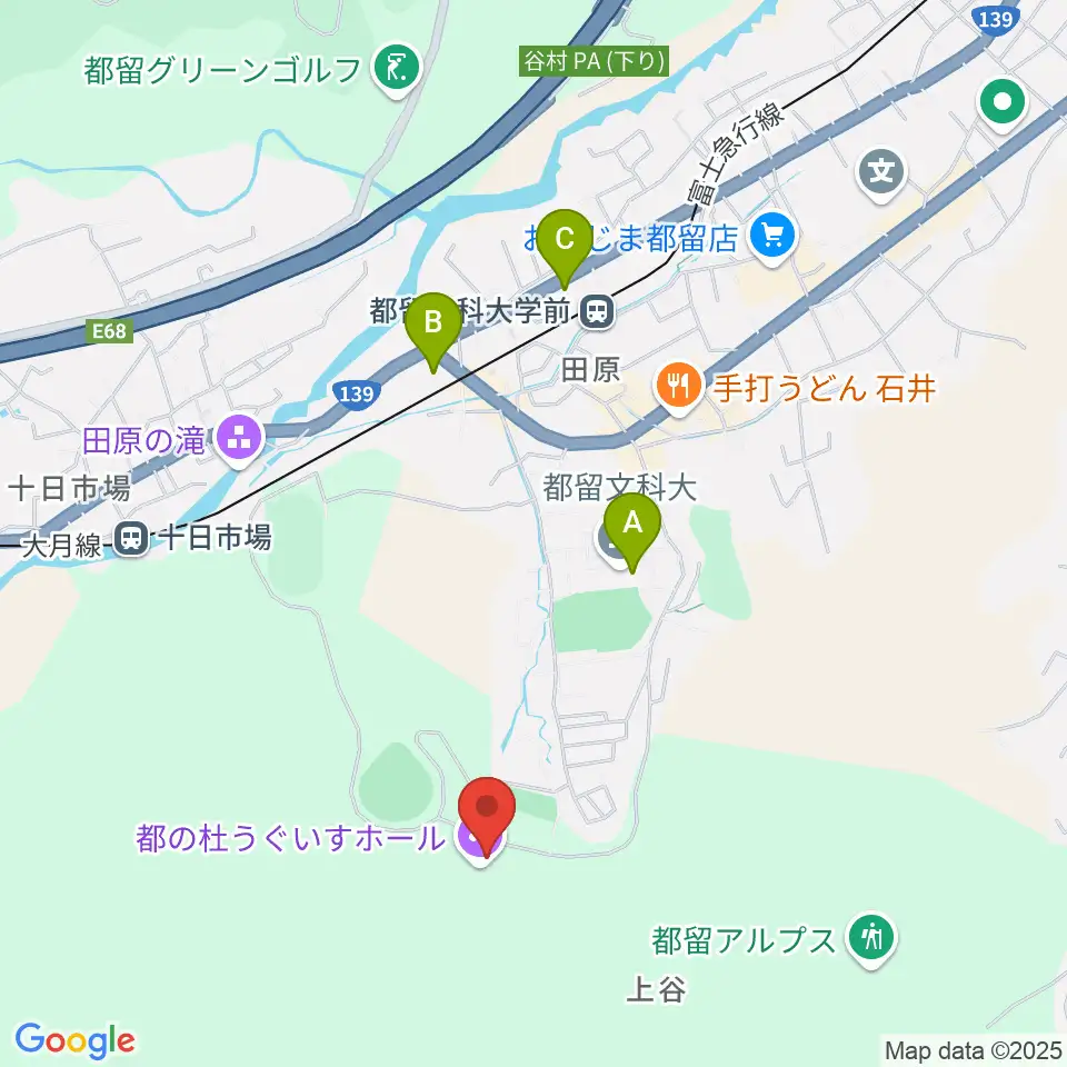 都の杜うぐいすホール周辺のコンビニエンスストア一覧地図