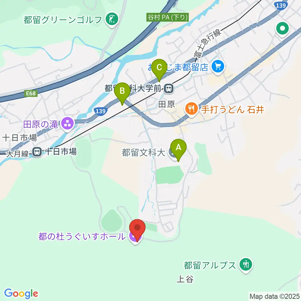 都の杜うぐいすホール周辺のコンビニエンスストア一覧地図