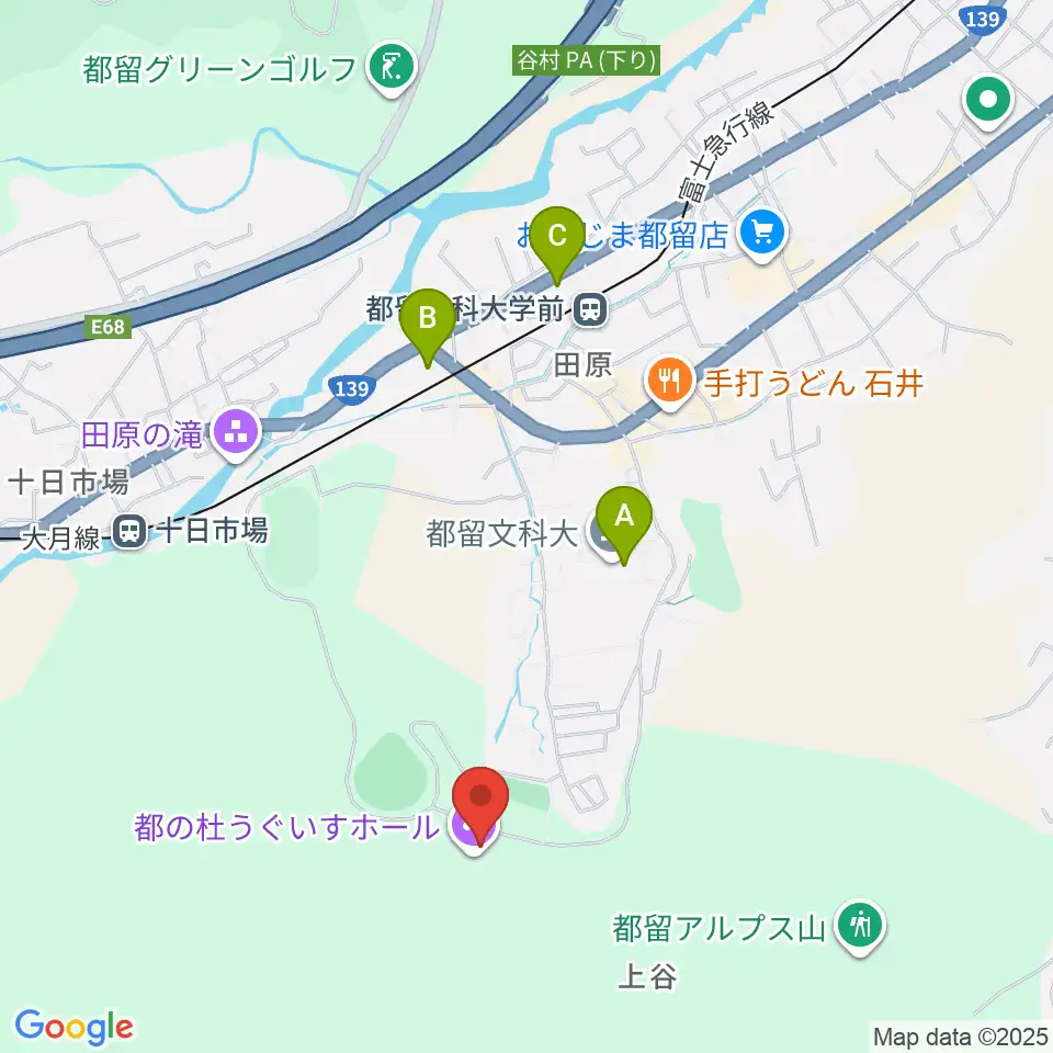 都の杜うぐいすホール周辺のコンビニエンスストア一覧地図