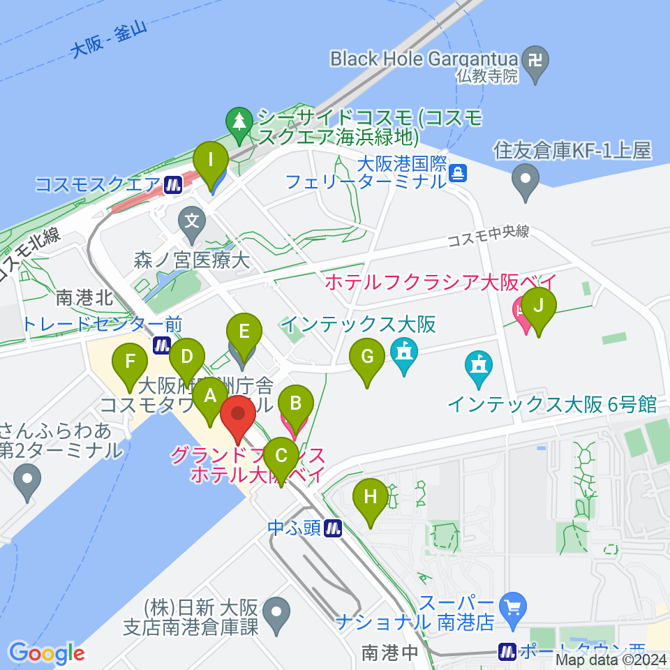 ATCホール周辺のコンビニエンスストア一覧地図