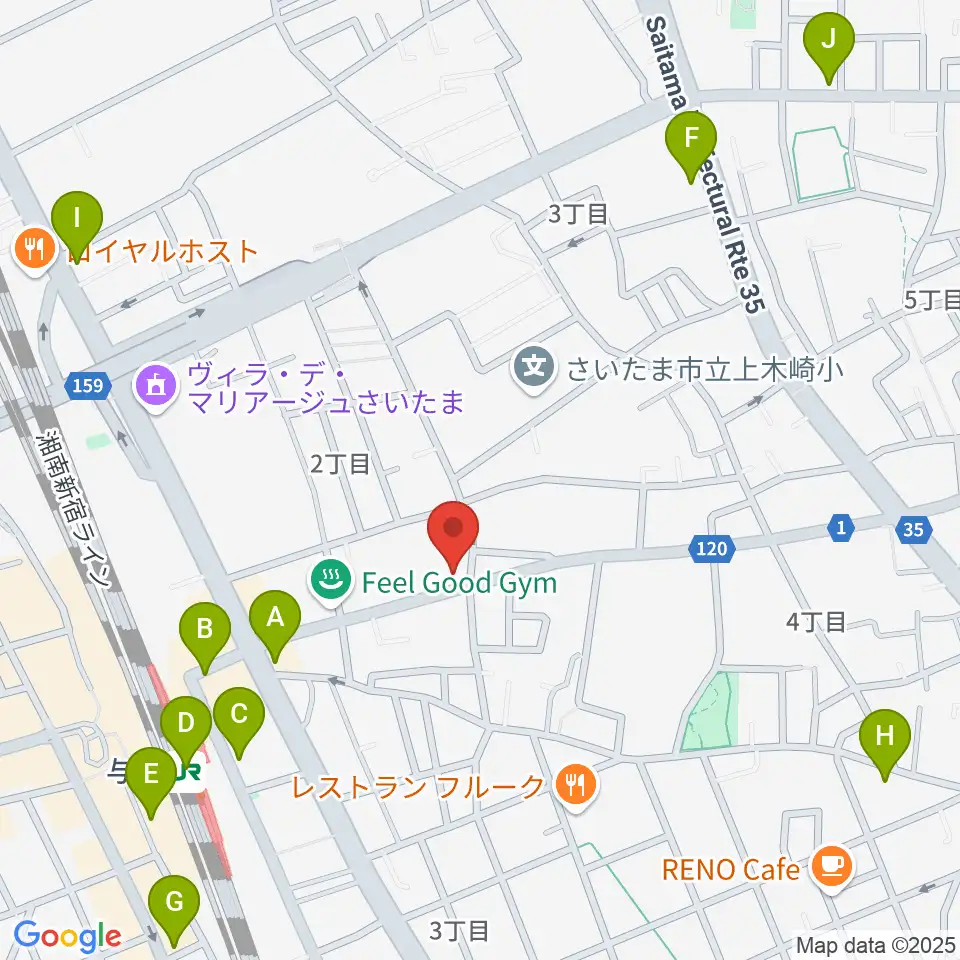 柏屋楽器 木崎ミュージックセンター周辺のコンビニエンスストア一覧地図