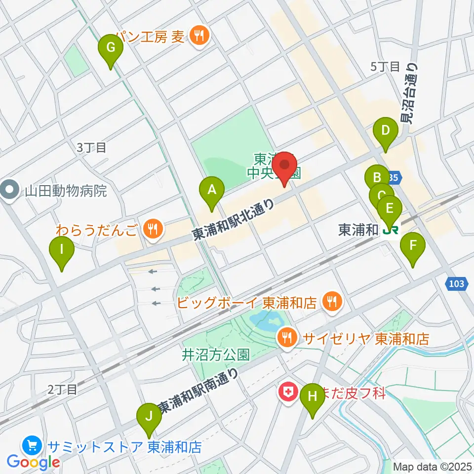 柏屋楽器 東浦和ミュージックセンター周辺のコンビニエンスストア一覧地図