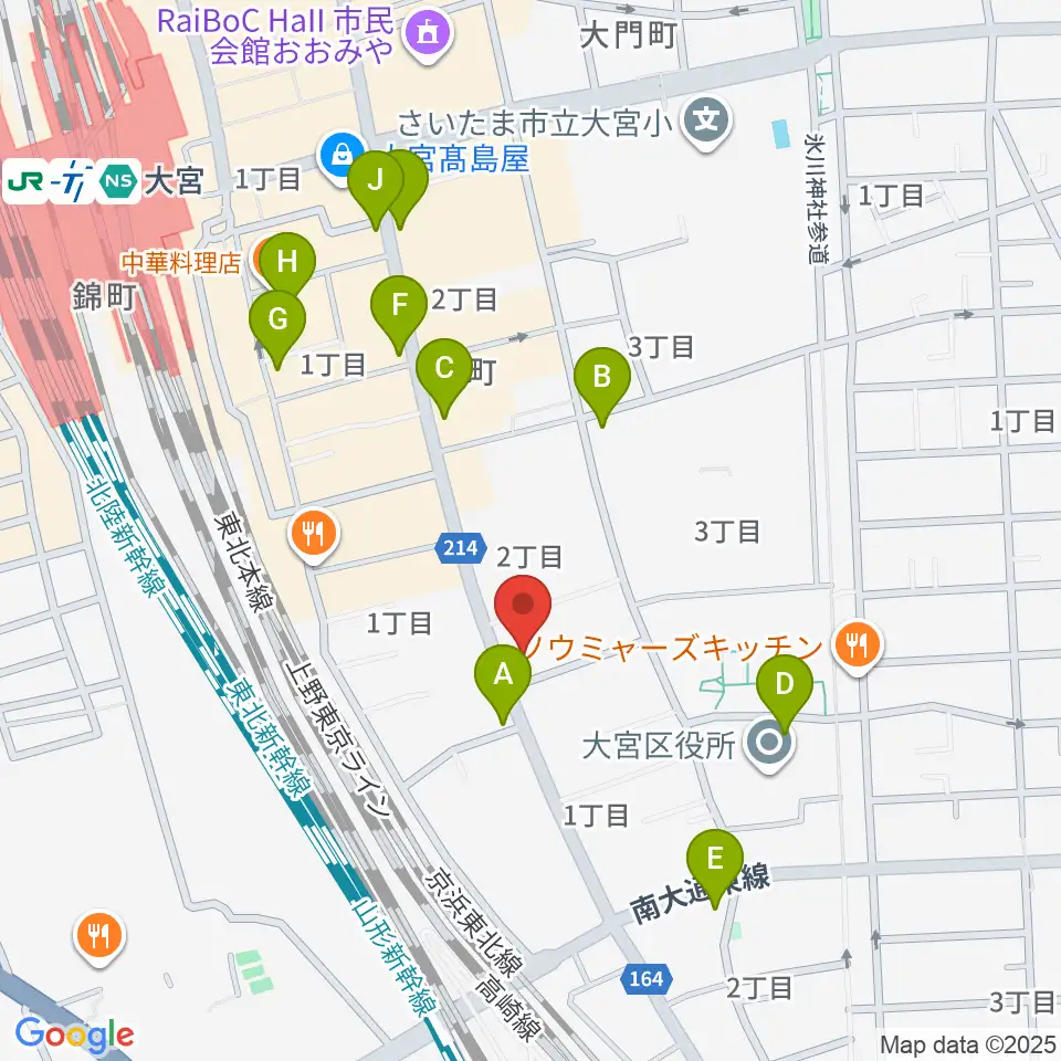 柏屋楽器 大宮ミュージックセンター周辺のコンビニエンスストア一覧地図