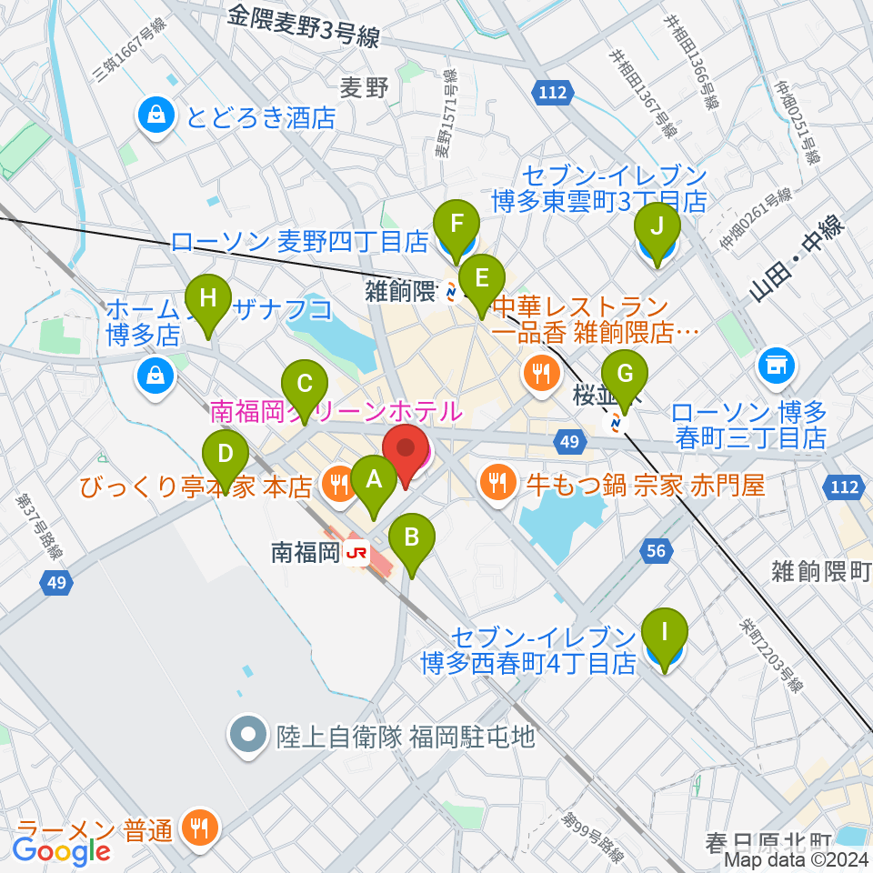 フカノ楽器店 南福岡ピアノ教室周辺のコンビニエンスストア一覧地図