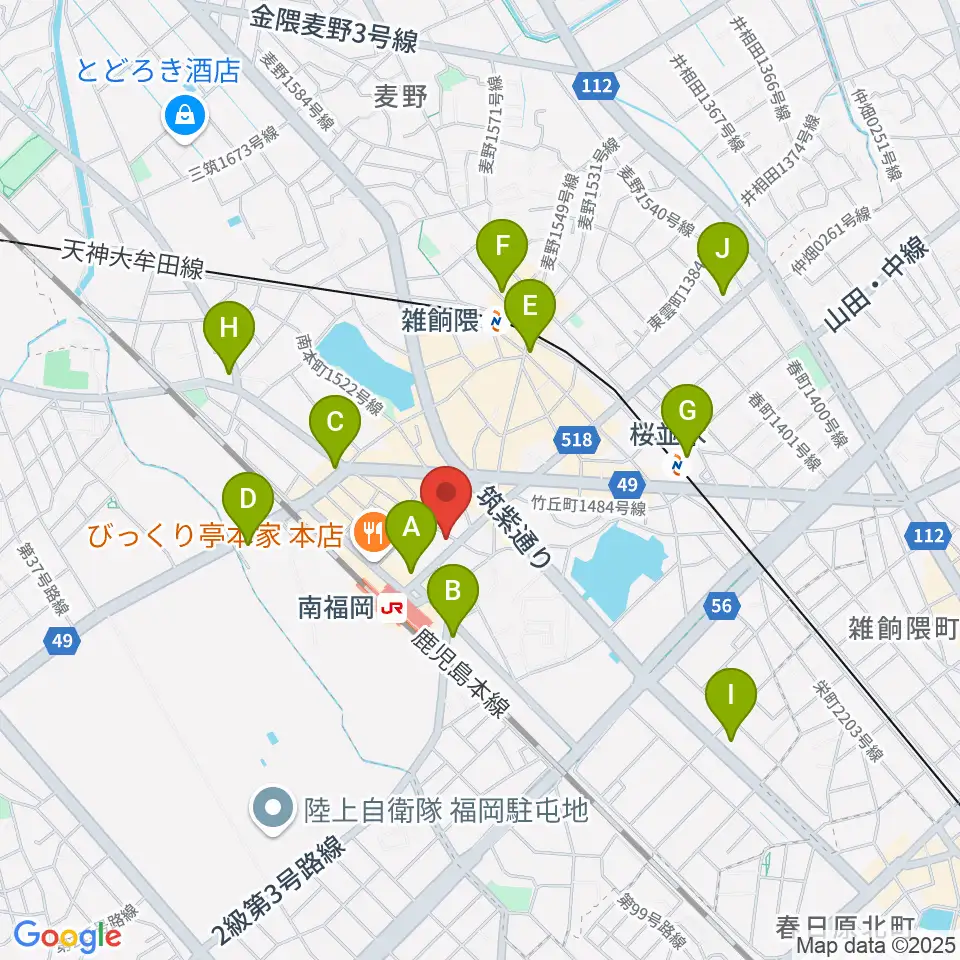 フカノ楽器店 南福岡ピアノ教室周辺のコンビニエンスストア一覧地図