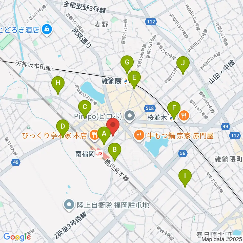 フカノ楽器店 南福岡ピアノ教室周辺のコンビニエンスストア一覧地図
