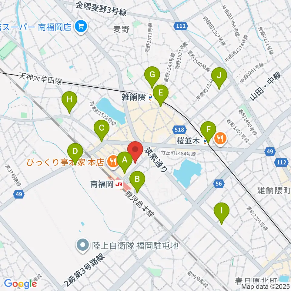 フカノ楽器店 南福岡ピアノ教室周辺のコンビニエンスストア一覧地図
