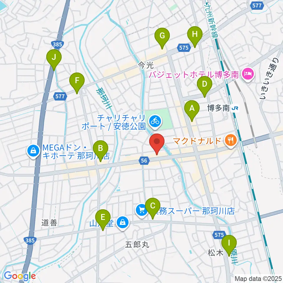 フカノ楽器店 那珂川ピアノ教室周辺のコンビニエンスストア一覧地図