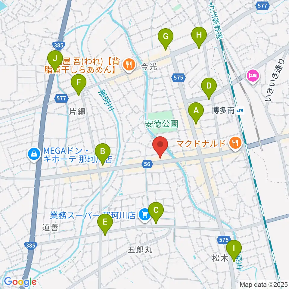 フカノ楽器店 那珂川ピアノ教室周辺のコンビニエンスストア一覧地図