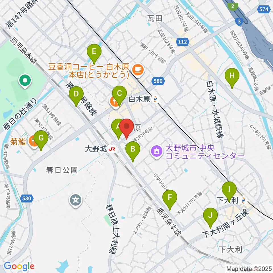 フカノ楽器店 大野城ピアノ教室周辺のコンビニエンスストア一覧地図