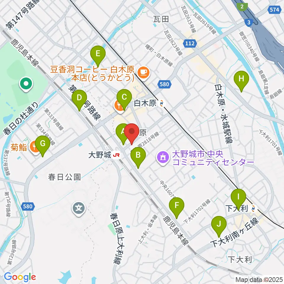 フカノ楽器店 大野城ピアノ教室周辺のコンビニエンスストア一覧地図
