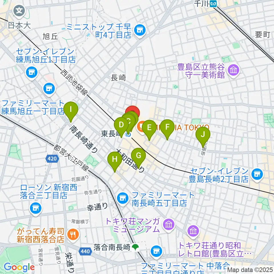 小劇場てあとるらぽう周辺のコンビニエンスストア一覧地図