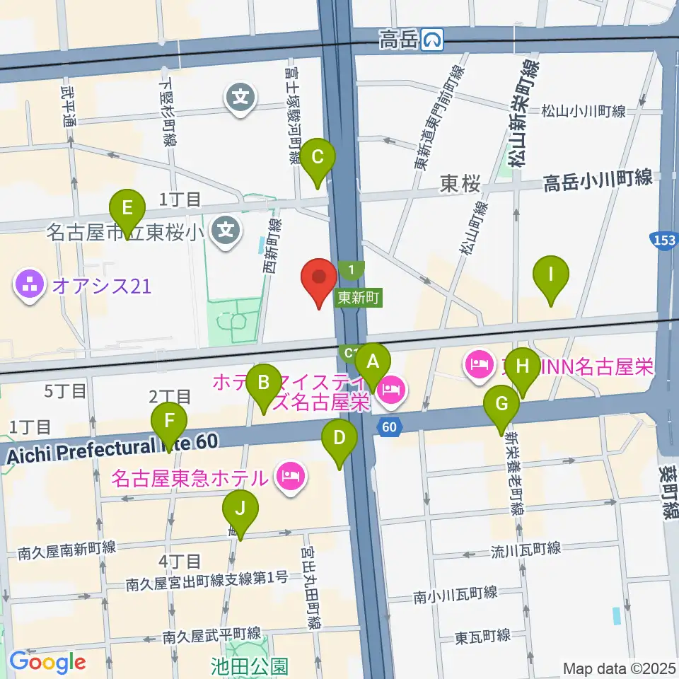 テレピアホール周辺のコンビニエンスストア一覧地図
