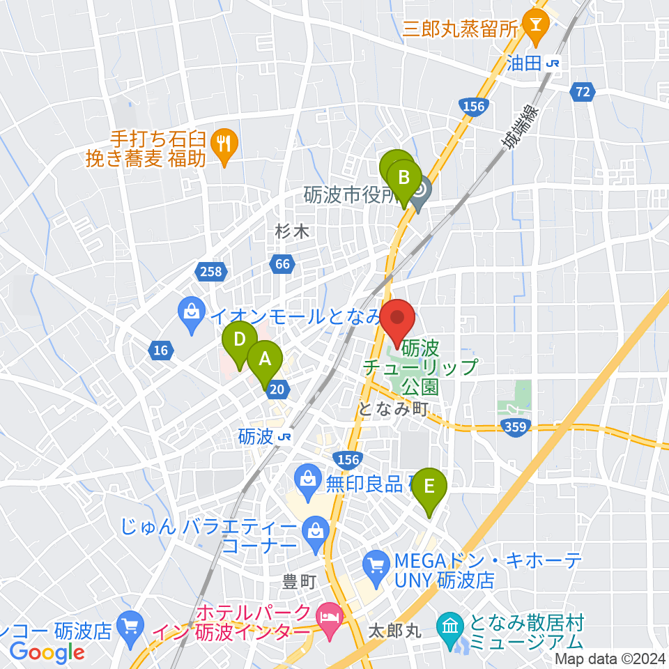 砺波市文化会館周辺のコンビニエンスストア一覧地図