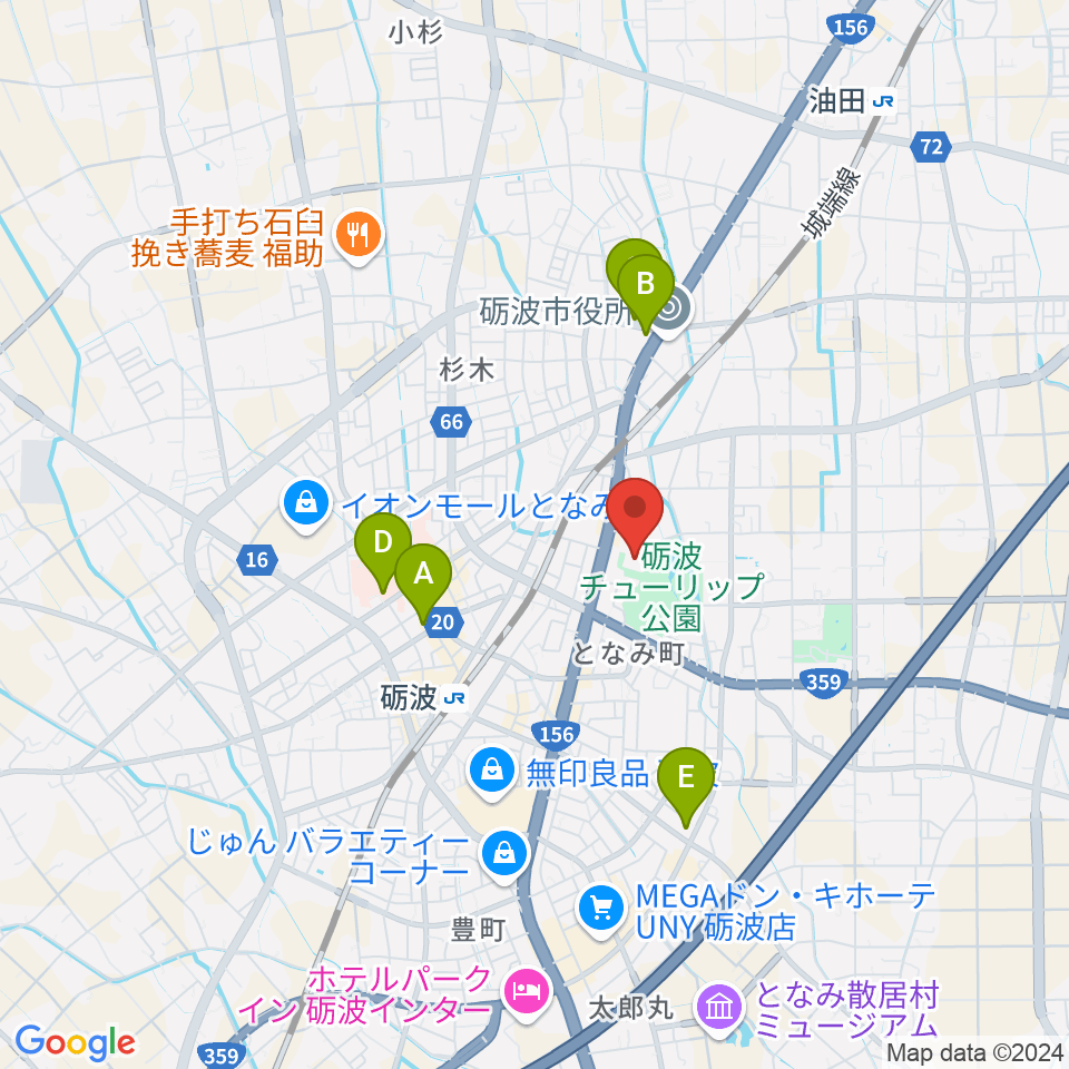 砺波市文化会館周辺のコンビニエンスストア一覧地図