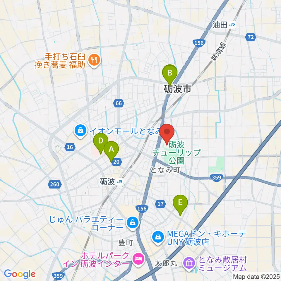 砺波市文化会館周辺のコンビニエンスストア一覧地図