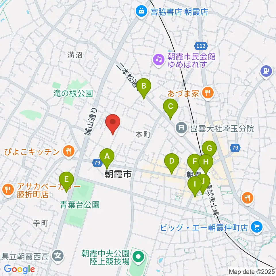 柏屋楽器 朝霞ミュージックセンター周辺のコンビニエンスストア一覧地図