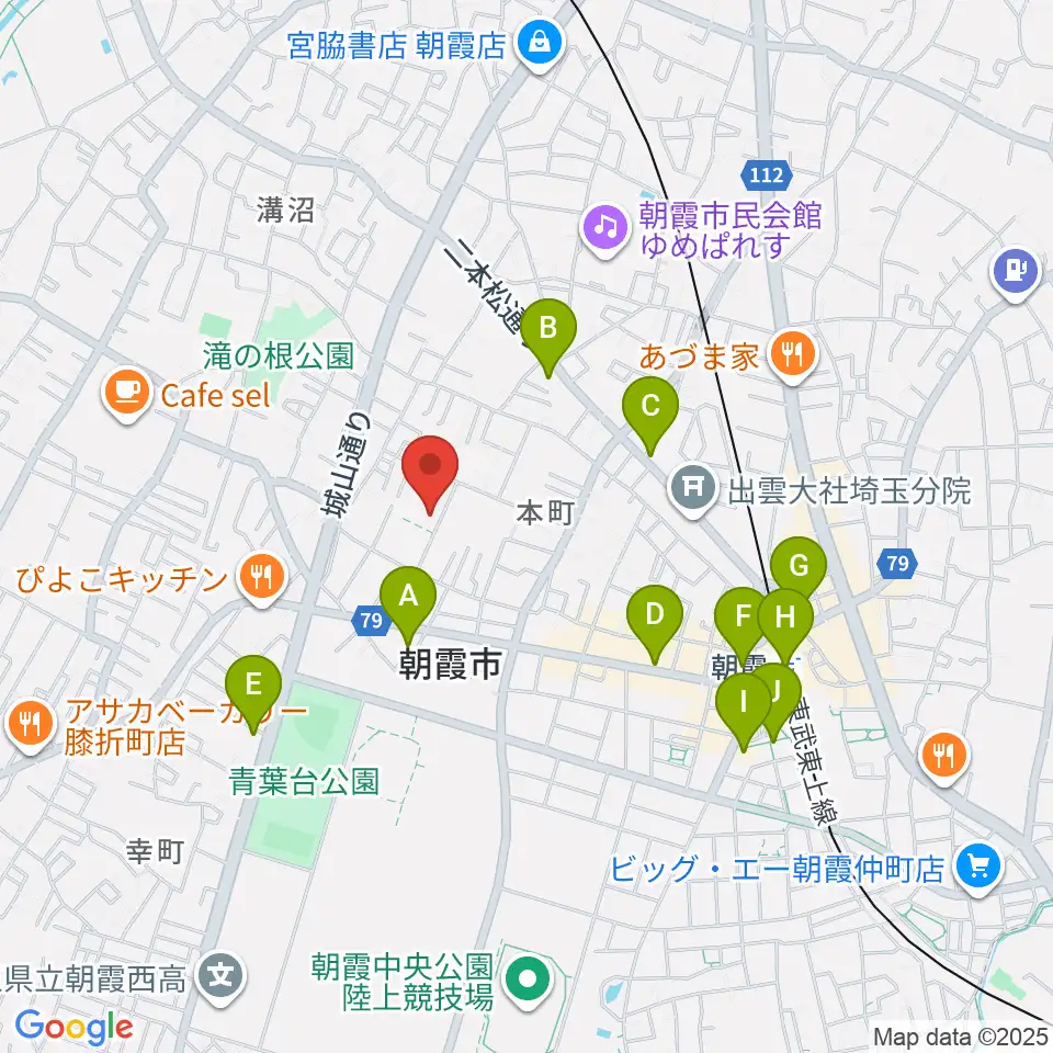 柏屋楽器 朝霞ミュージックセンター周辺のコンビニエンスストア一覧地図