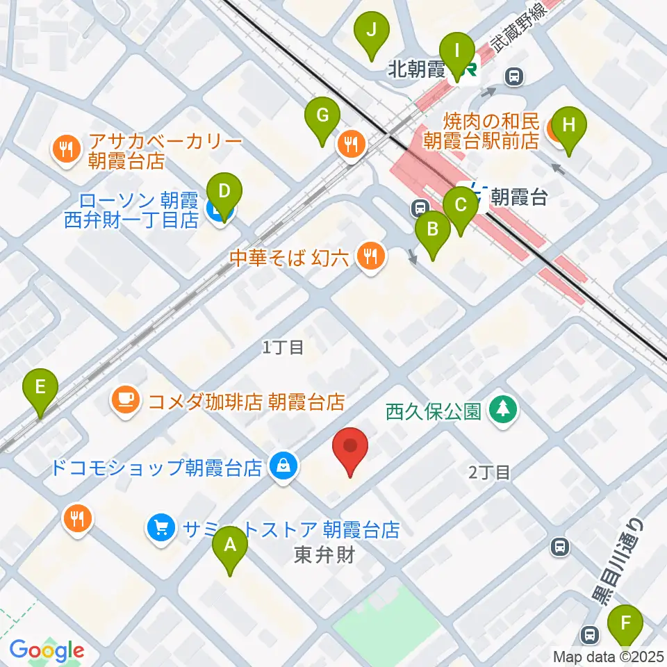 柏屋楽器 朝霞台ミュージックセンター周辺のコンビニエンスストア一覧地図