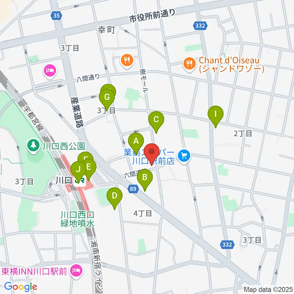 柏屋楽器 柏屋ミュージックサロン周辺のコンビニエンスストア一覧地図