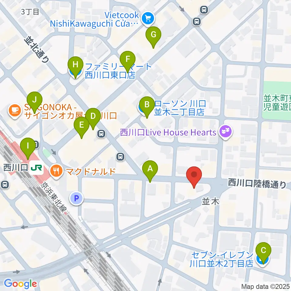 柏屋楽器 西川口ミュージックサロン周辺のコンビニエンスストア一覧地図