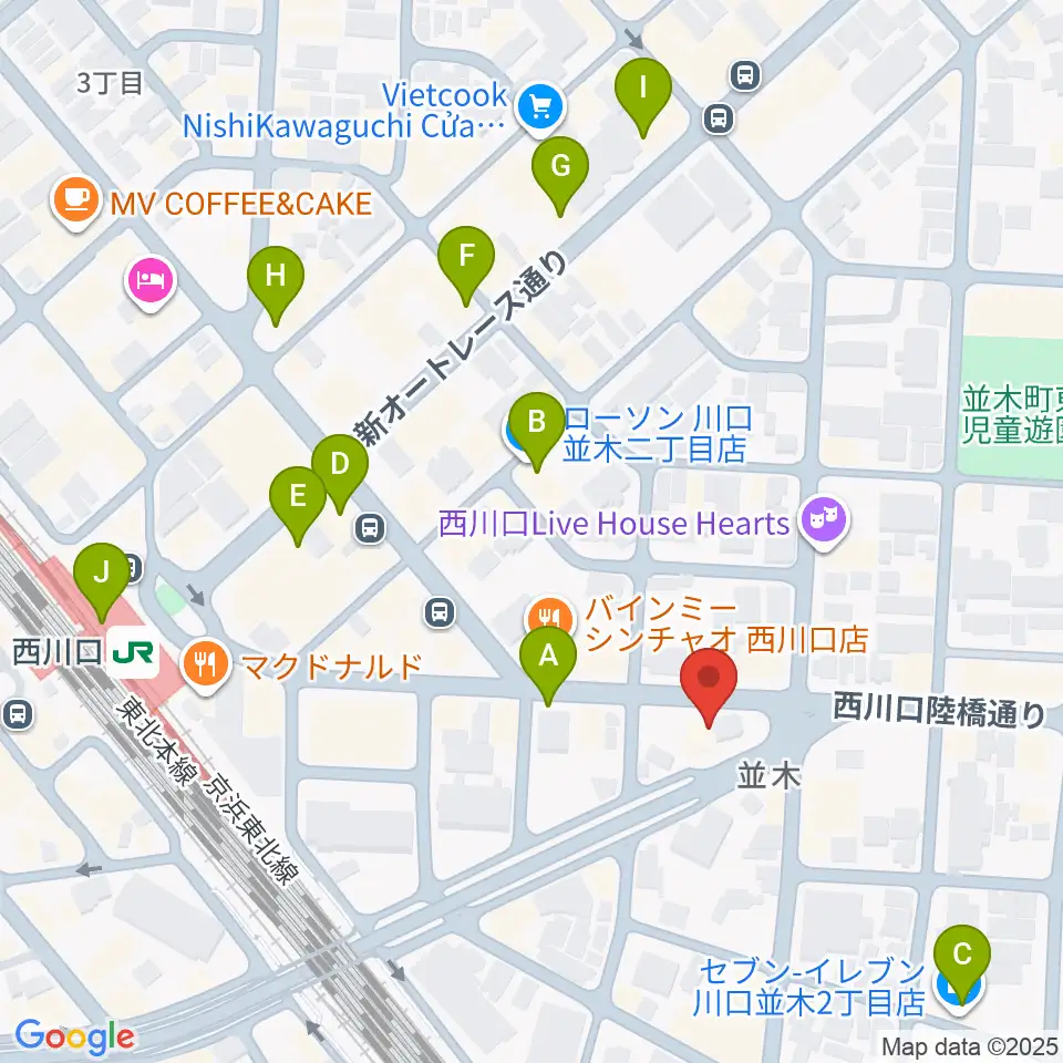 柏屋楽器 西川口ミュージックサロン周辺のコンビニエンスストア一覧地図