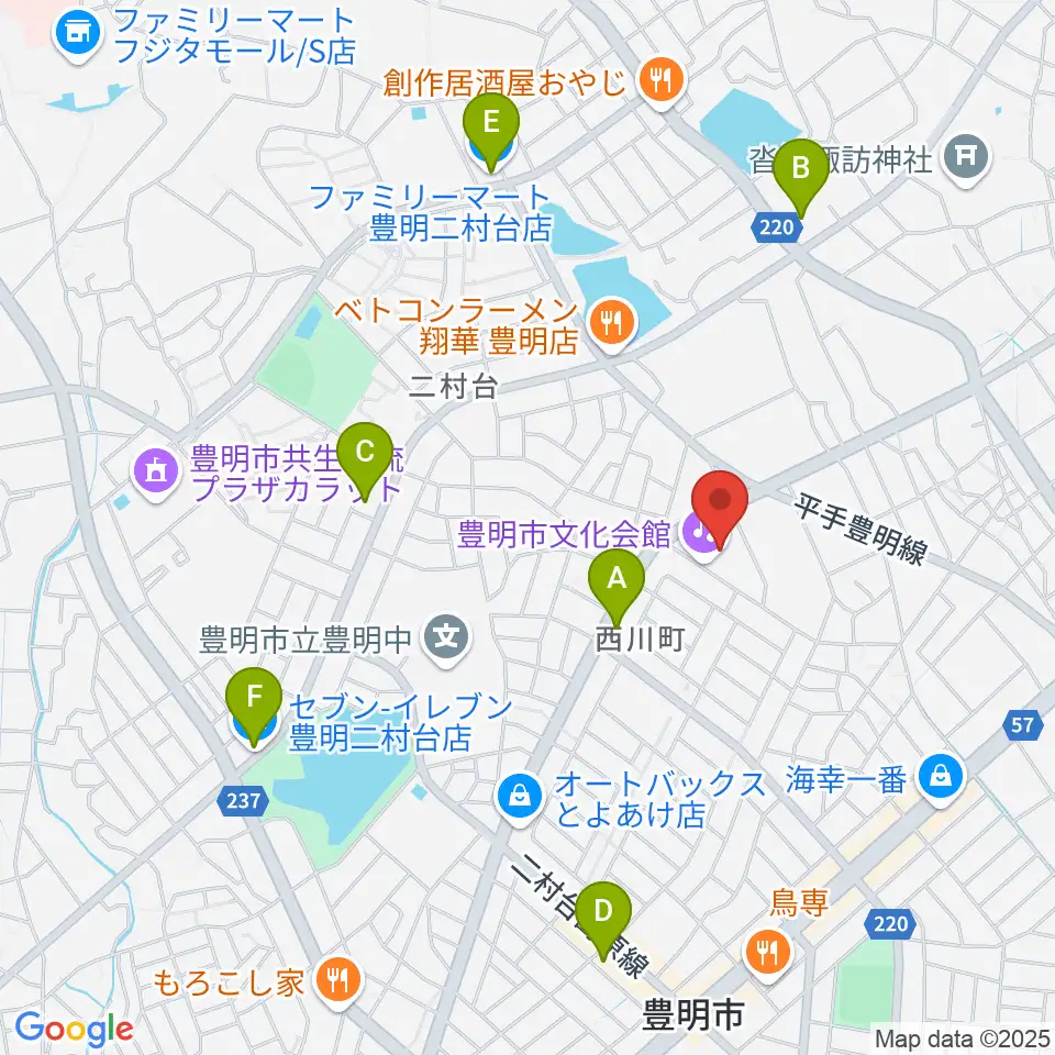 豊明市文化会館周辺のコンビニエンスストア一覧地図