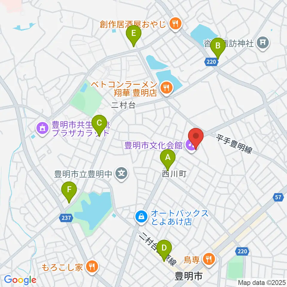 豊明市文化会館周辺のコンビニエンスストア一覧地図