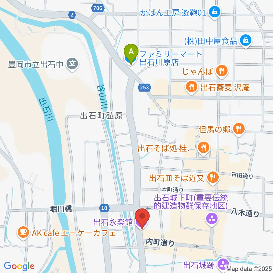 出石永楽館周辺のコンビニエンスストア一覧地図