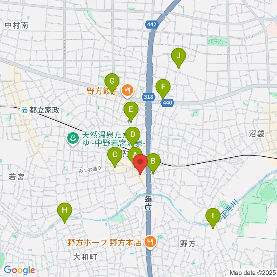 野方区民ホール周辺のコンビニエンスストア一覧地図