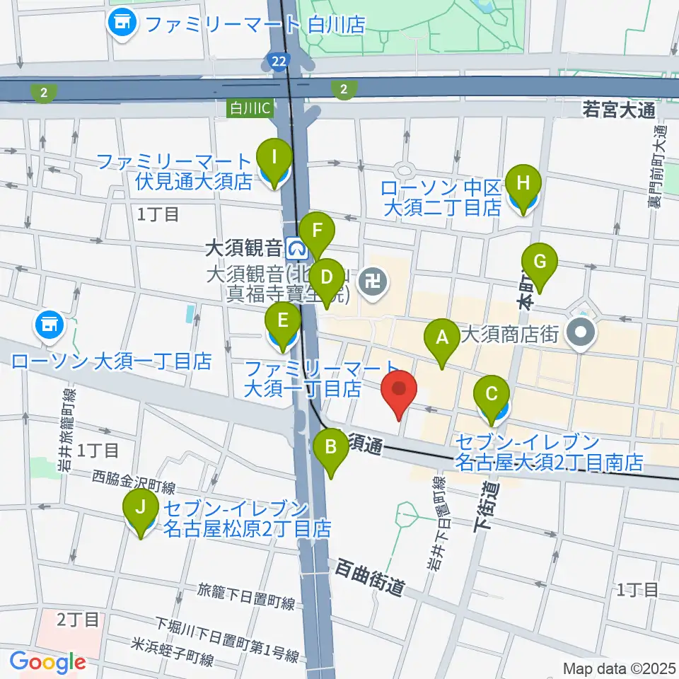 七ツ寺共同スタジオ周辺のコンビニエンスストア一覧地図