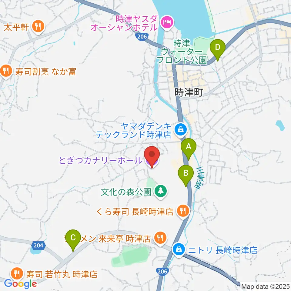 とぎつカナリーホール周辺のコンビニエンスストア一覧地図