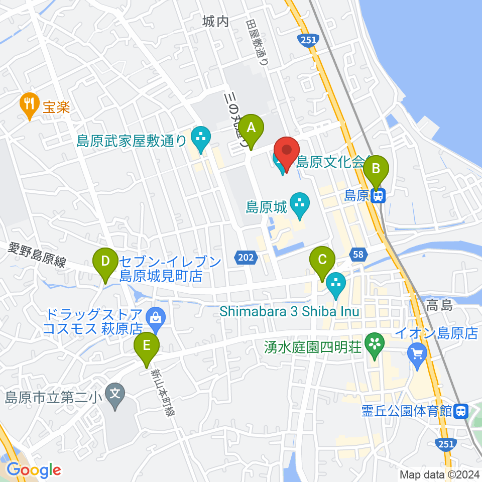 島原文化会館周辺のコンビニエンスストア一覧地図