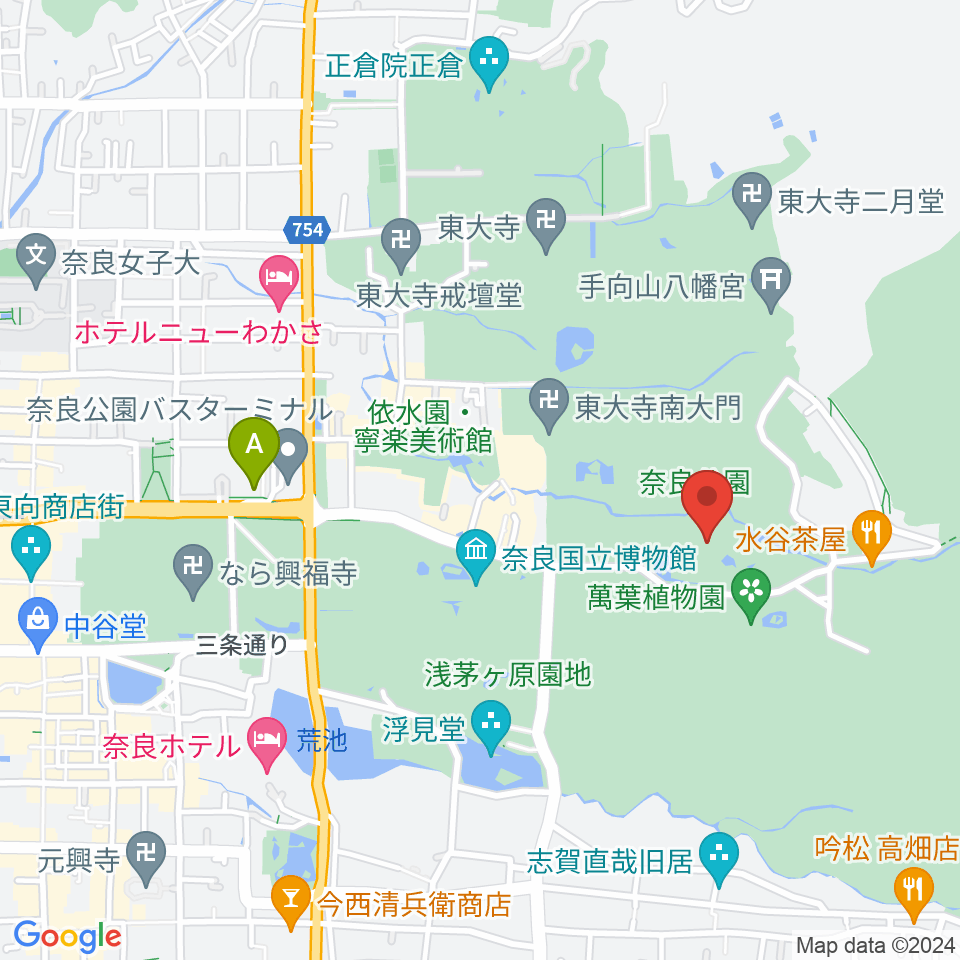 奈良春日野国際フォーラム 甍～I・RA・KA～周辺のコンビニエンスストア一覧地図
