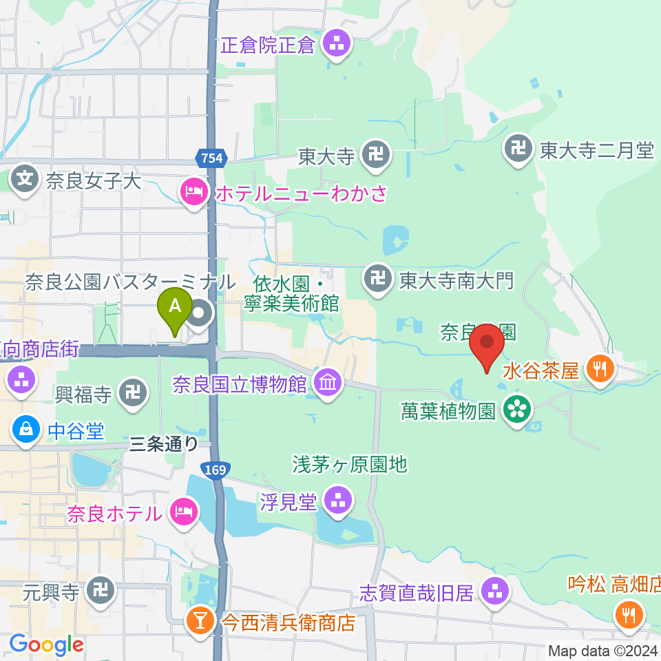 奈良春日野国際フォーラム 甍～I・RA・KA～周辺のコンビニエンスストア一覧地図