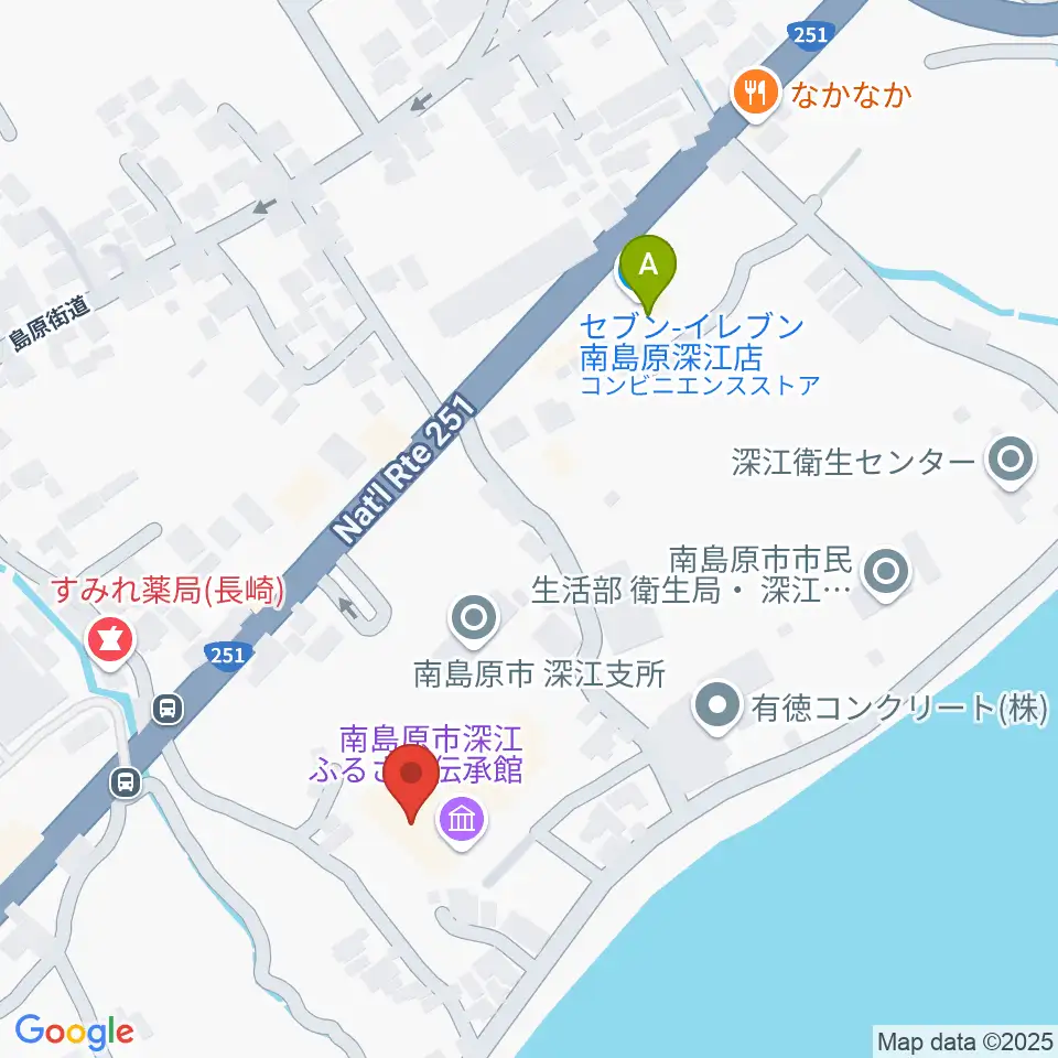 深江ふるさと伝承館周辺のコンビニエンスストア一覧地図