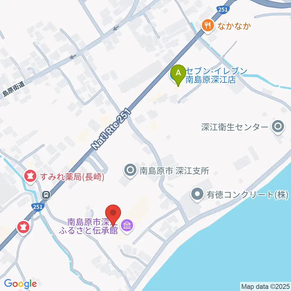 深江ふるさと伝承館周辺のコンビニエンスストア一覧地図