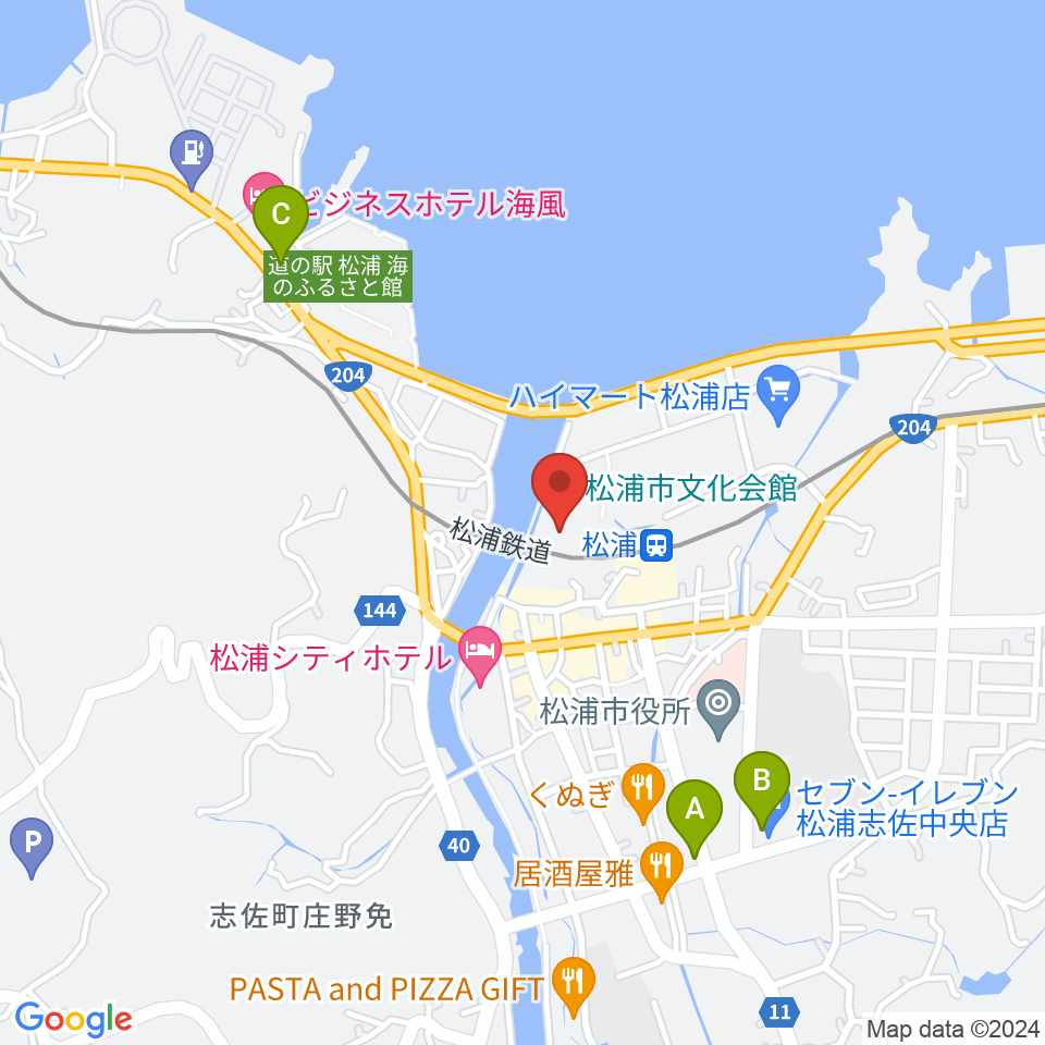 松浦市文化会館周辺のコンビニエンスストア一覧地図