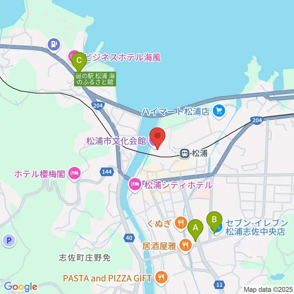 松浦市文化会館周辺のコンビニエンスストア一覧地図